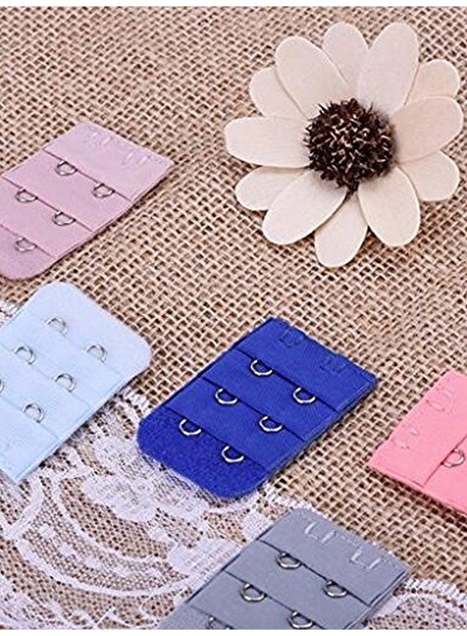 ericotry 20Pcs Assorted Colors Women 3 Row 2 Hook Adjust Bra Strap Extenders Bra Extension Straps Spacing Bra Underwear Strap Hook Hanger Clasp - Image 3