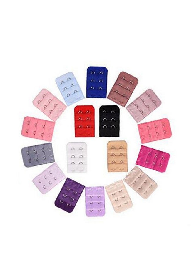 ericotry 20Pcs Assorted Colors Women 3 Row 2 Hook Adjust Bra Strap Extenders Bra Extension Straps Spacing Bra Underwear Strap Hook Hanger Clasp - Image 1