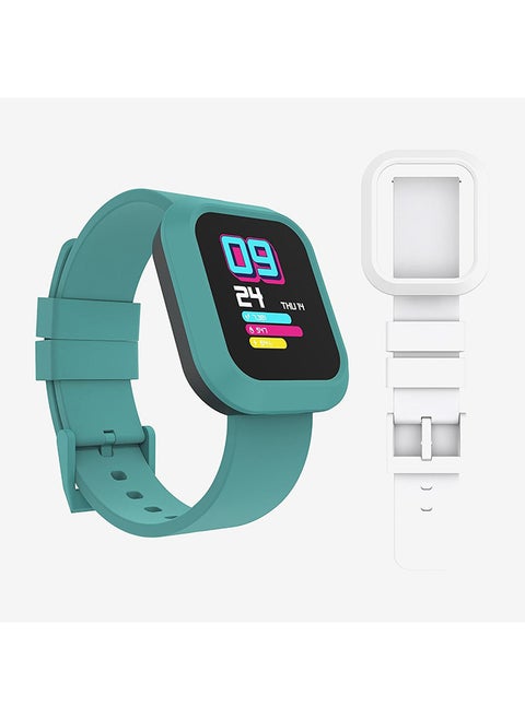 Flex Series Smartwatch With Interchangeable Case And Strap Green Case Green Silicone Strap