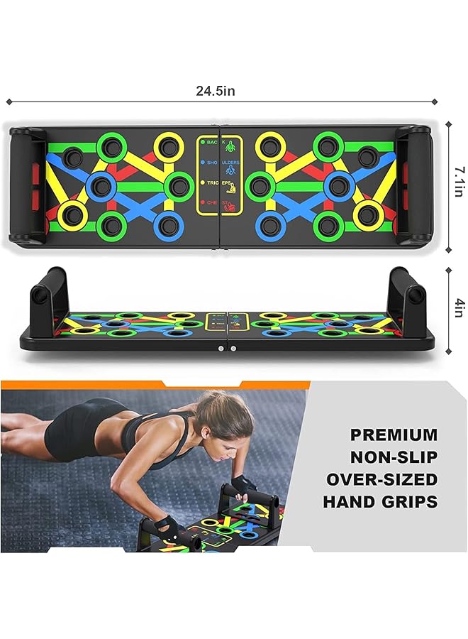DMG TECH Push Up Board Multi Function 14 in 1 Push Up Bar Foldable Push Up Handles for Floor to Strengthen Arms Core and Back Portable Home Gym Strength Training Equipment for Men and Women - Image 5