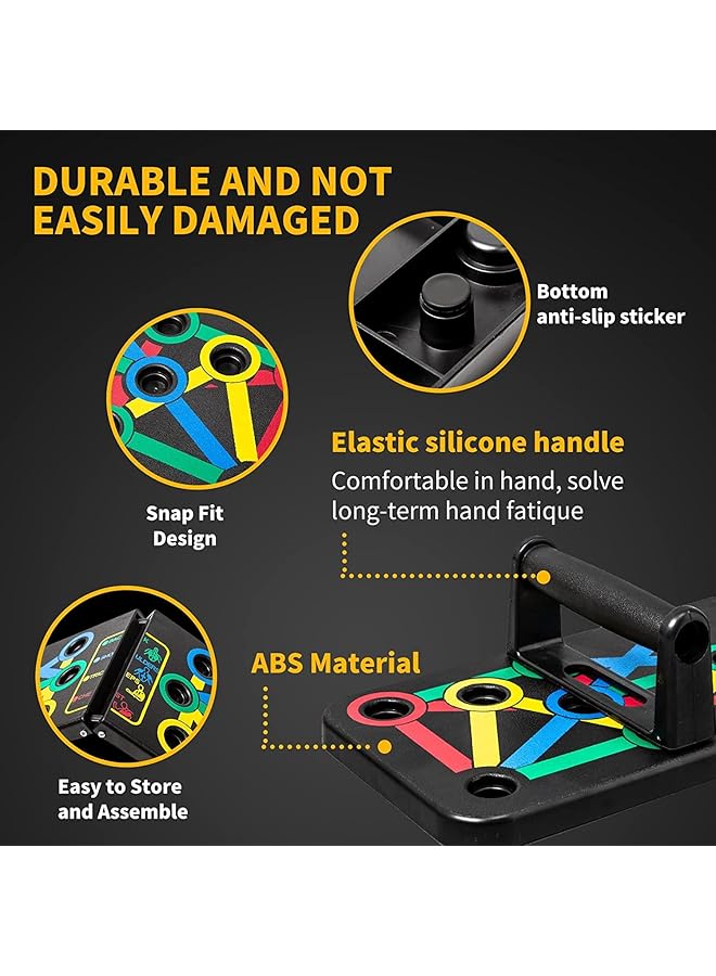 DMG TECH Push Up Board Multi Function 14 in 1 Push Up Bar Foldable Push Up Handles for Floor to Strengthen Arms Core and Back Portable Home Gym Strength Training Equipment for Men and Women - Image 2