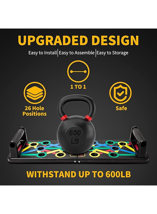 DMG TECH Push Up Board Multi Function 14 in 1 Push Up Bar Foldable Push Up Handles for Floor to Strengthen Arms Core and Back Portable Home Gym Strength Training Equipment for Men and Women - Image 3