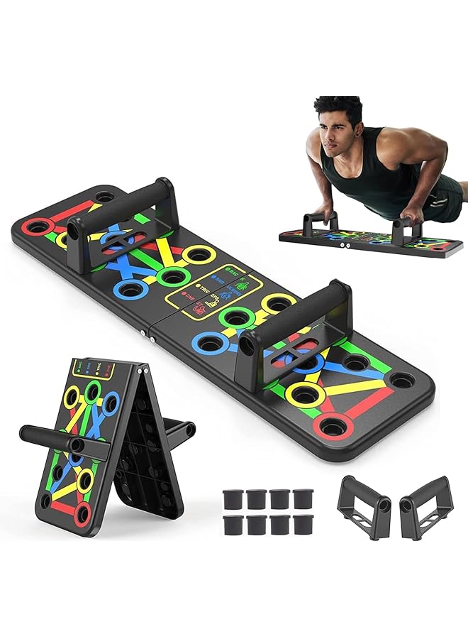 DMG TECH Push Up Board Multi Function 14 in 1 Push Up Bar Foldable Push Up Handles for Floor to Strengthen Arms Core and Back Portable Home Gym Strength Training Equipment for Men and Women - Image 1