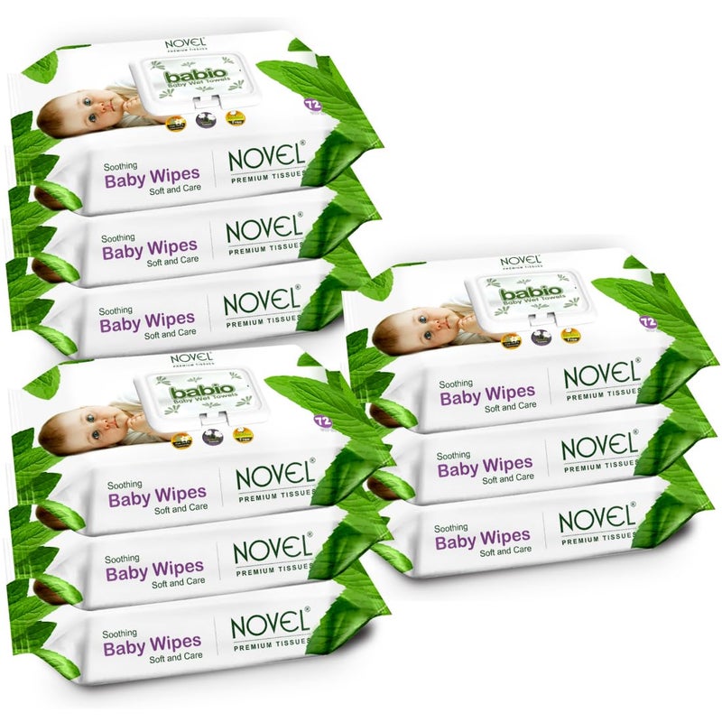 NOVEL Baby Wipes 72 Sheets With LID Pack of 9 (648 Wipes) - Image 5
