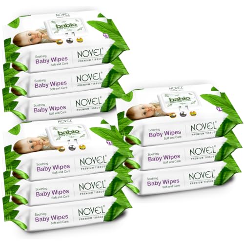 NOVEL Baby Wipes 72 Sheets With LID Pack of 9 (648 Wipes) - Image 1