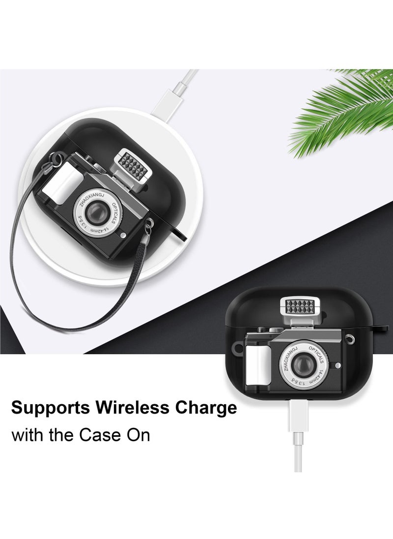 SYOSI - Compatible with AirPod 3rd Generation Case Cover, Vintage Camera Design for Women Girls Creative Flash Shutter Function with Wrist Strap Soft Silicone Protective Shockproof Case for Airpods 3rd - Image 1