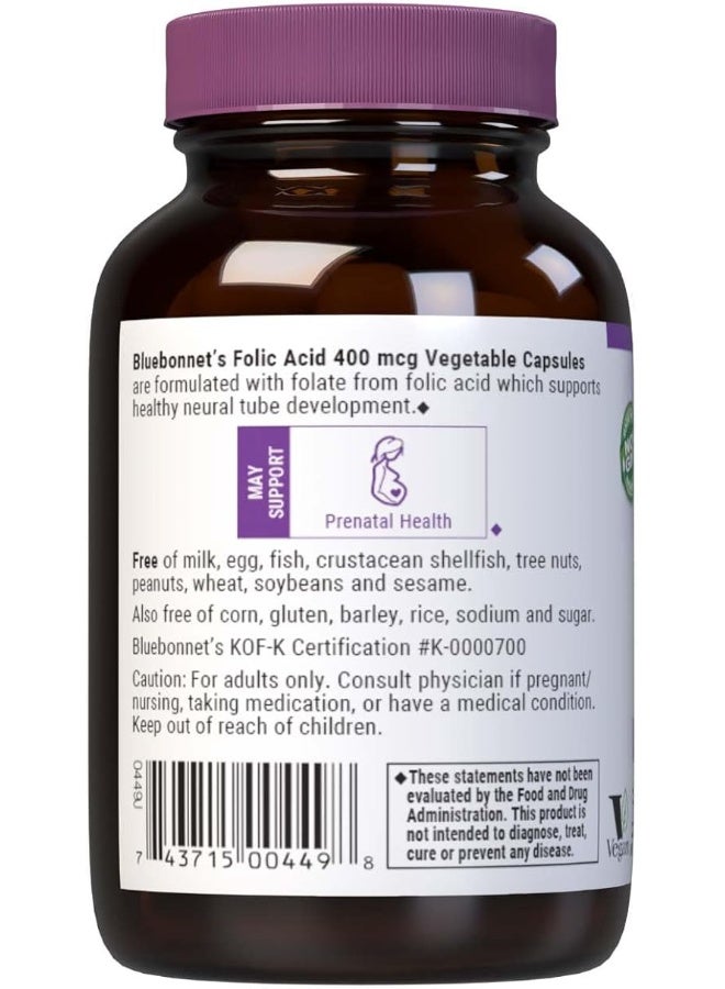Blue Bonnet حمض الفوليك Bb 400 ملغ 90 كبسولة #449 - Image 3