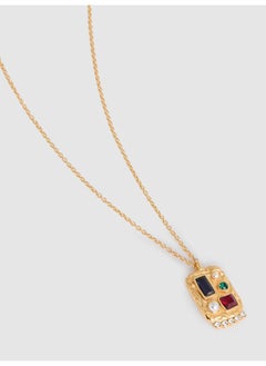 REISS Skylar: Crystal Rectangle Pendant Necklace  - Image 2