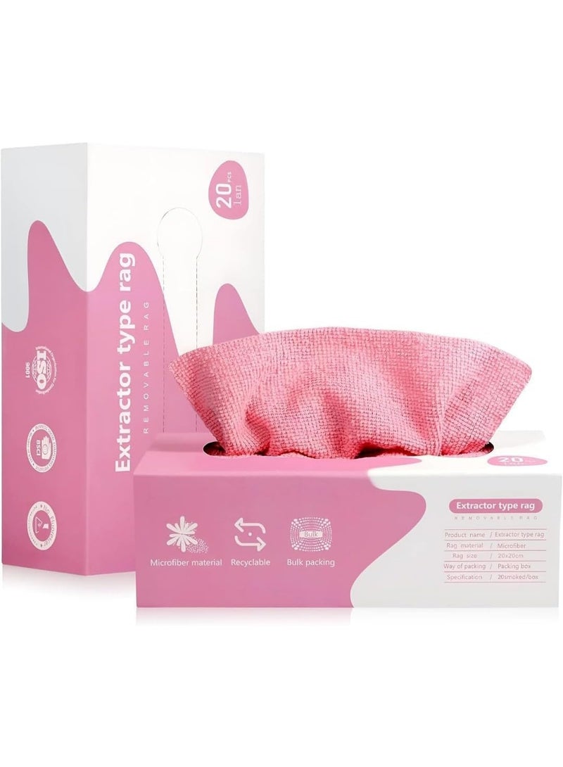 20 Count Premium Microfiber Cleaning DRY Wipes Box, Machine Washable, Reusable, Multi-Purpose Microfiber Towels for Kitchen,Car & Bathroom, Easy Cleaning All Surfaces (Pink) - Image 5
