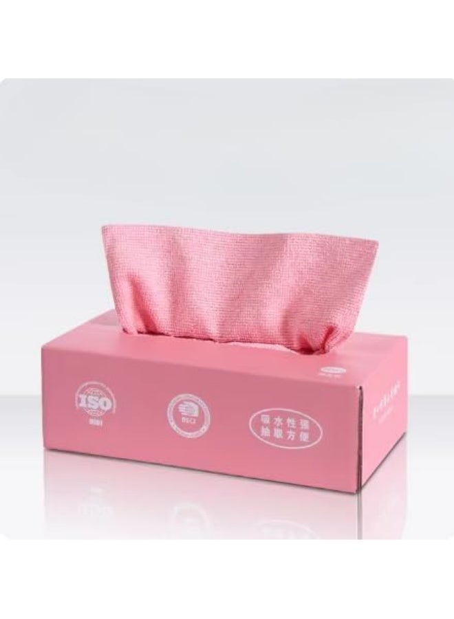 20 Count Premium Microfiber Cleaning DRY Wipes Box, Machine Washable, Reusable, Multi-Purpose Microfiber Towels for Kitchen,Car & Bathroom, Easy Cleaning All Surfaces (Pink) - Image 1