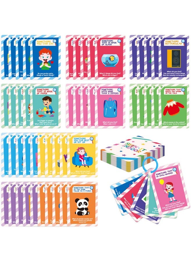 SpriteGru 56PCS Indoor Scavenger Hunt Cards, Found Items Indoor Seek and Find Card Game for for Homeschooling, Toddlers, Kids & Preschoolers, 1 Plastic Ring Included - Image 1