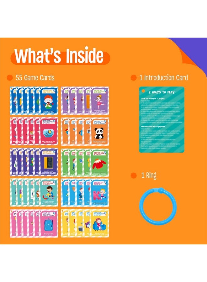 SpriteGru 56PCS Indoor Scavenger Hunt Cards, Found Items Indoor Seek and Find Card Game for for Homeschooling, Toddlers, Kids & Preschoolers, 1 Plastic Ring Included - Image 2