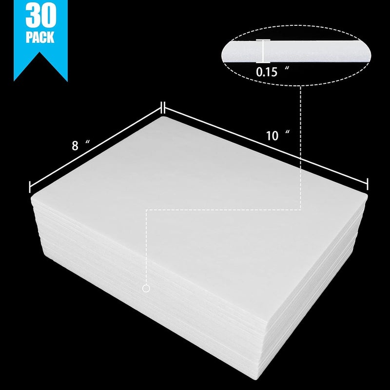 EOEXN 30 عبوة من ألواح الفوم 8” × 10” ألواح فوم للخبز بسماكة 3/16” لوح ملصقات أبيض لوح فوم للحرف اليدوية - Image 2