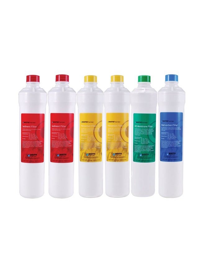 Watts Premier WP531155 RO Pure Reverse Osmosis Water Filter Replacement Kit, Multi, 6 Pack - Image 1