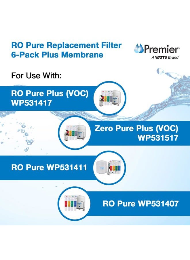 Watts Premier WP531155 RO Pure Reverse Osmosis Water Filter Replacement Kit, Multi, 6 Pack - Image 4