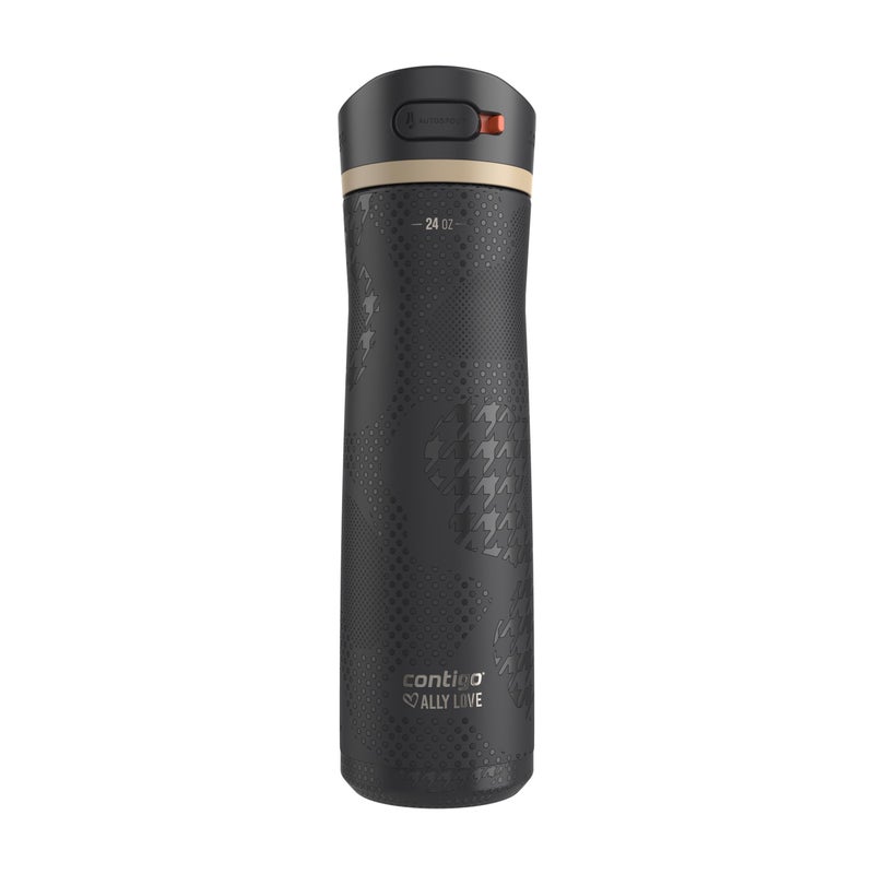 Contigo x Ally Love Ashland Chill 2.0, Stainless Steel, Spill Proof Water Bottle with AutoPop Easy Lean Lid, BPA Free, 24oz, Licorice - Image 1