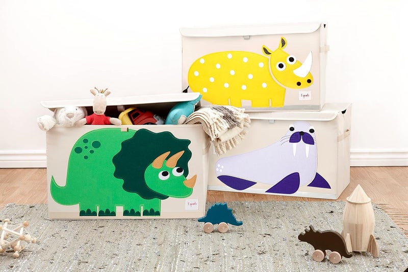 3 sprouts (Dino) - 3 Sprouts Kids Toy Chest, Large Storage for Boys and Girls Room, Dino - Image 5