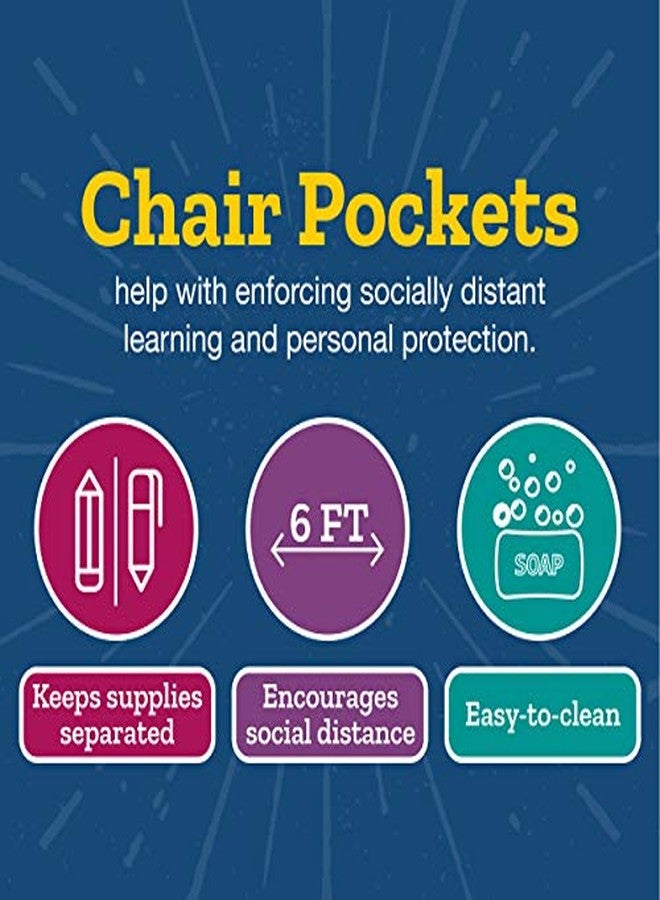 Really Good Stuff Deluxe Chair Pockets - Set of 6 - Early Childhood Classroom Chair Organizer with Pencil Pouch and Name Tag Keeps Students Organized and Classrooms Neat - Red - Image 2