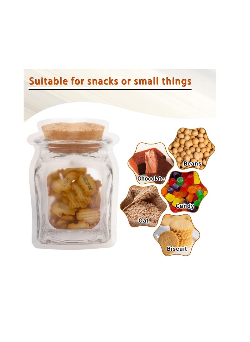 Excefore 50 Pcs Reusable Airtight Seal Food Storage Bags, Jar Zipper Sealed Jar Bags, Leak-Proof Portable Food Snack Save Storage Pouch Bag for Travel Camping - Image 4