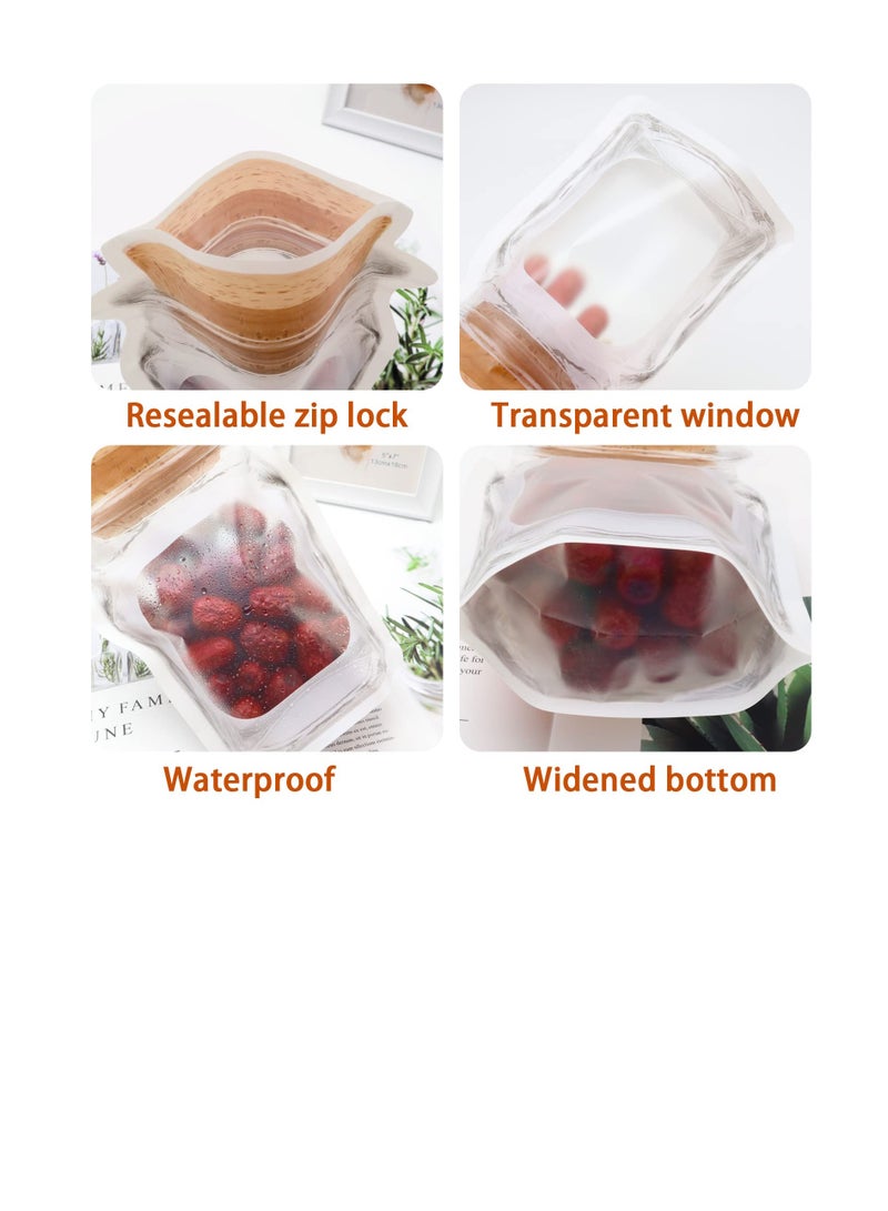 Excefore 50 Pcs Reusable Airtight Seal Food Storage Bags, Jar Zipper Sealed Jar Bags, Leak-Proof Portable Food Snack Save Storage Pouch Bag for Travel Camping - Image 3