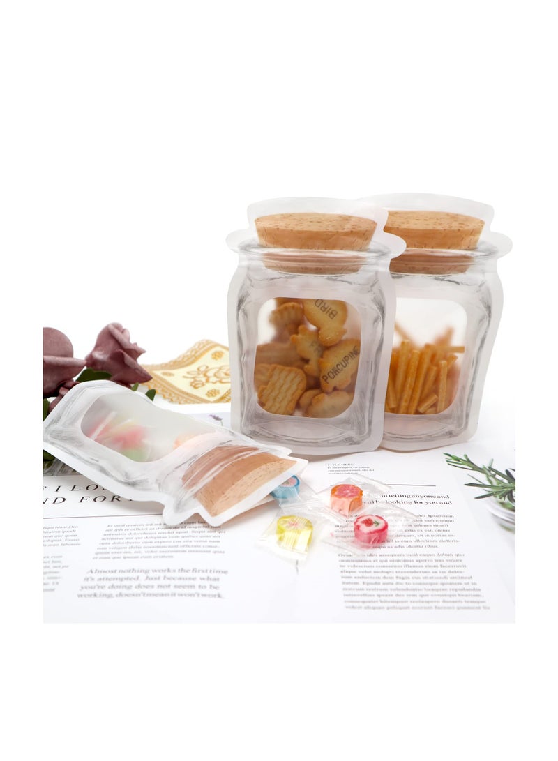 Excefore 50 Pcs Reusable Airtight Seal Food Storage Bags, Jar Zipper Sealed Jar Bags, Leak-Proof Portable Food Snack Save Storage Pouch Bag for Travel Camping - Image 5