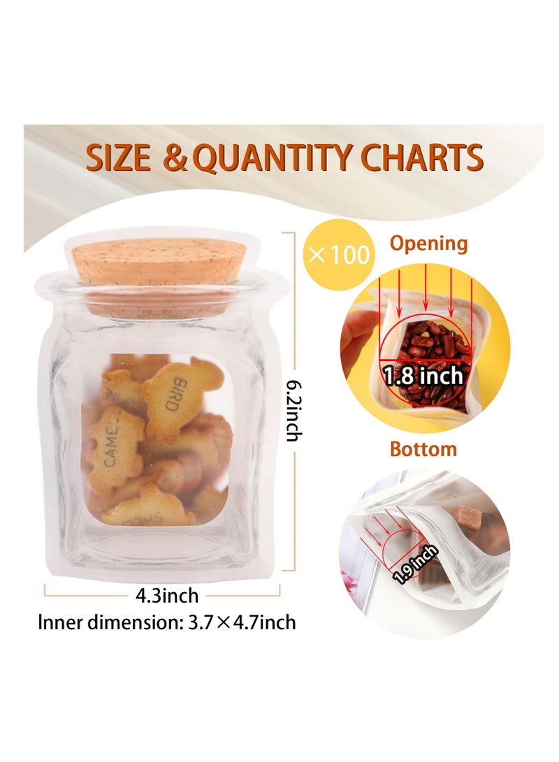 Excefore 50 Pcs Reusable Airtight Seal Food Storage Bags, Jar Zipper Sealed Jar Bags, Leak-Proof Portable Food Snack Save Storage Pouch Bag for Travel Camping - Image 2