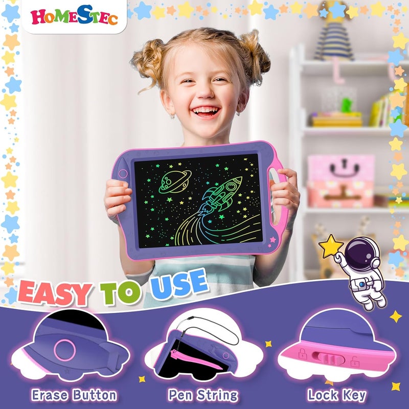 HOMESTEC AstroDraw Space1 Children's Drawing Boards Doodle Board Children's Toy for 2 3 4 5 6 Years Old Boys Girls Gifts (Purple/Pink) - Image 2