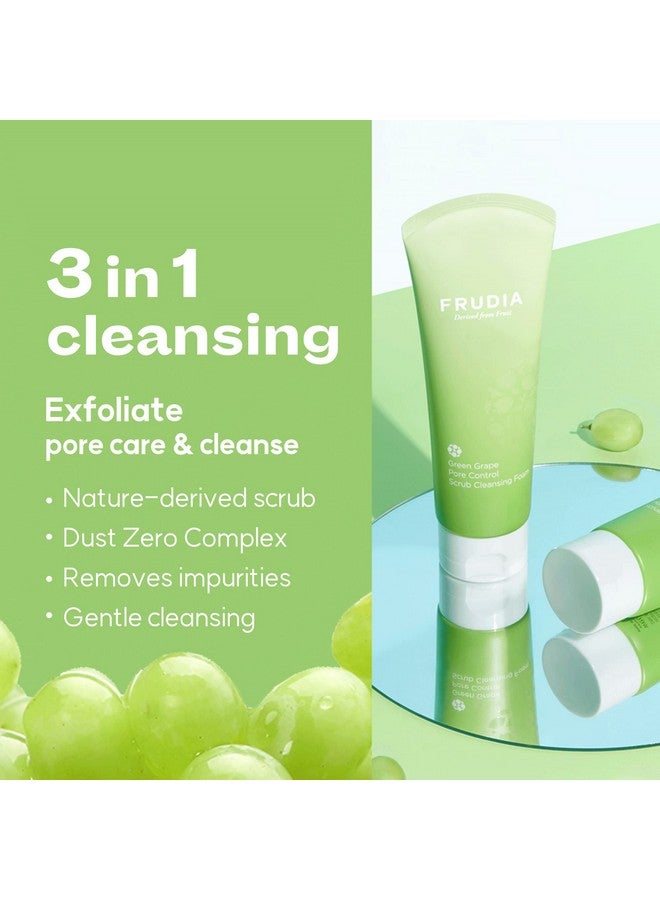 فروديا ويلكوس فروديا، مقشر للوجه بالعنب الأخضر للتحكم في مسام الوجه، غسول يومي للوجه، غسول للوجه | منظف لطيف للوجه ومقشر للوجه وغسول للوجه | مقشر الوجه المنظف الكوري (4.9 أونصة) - Image 2