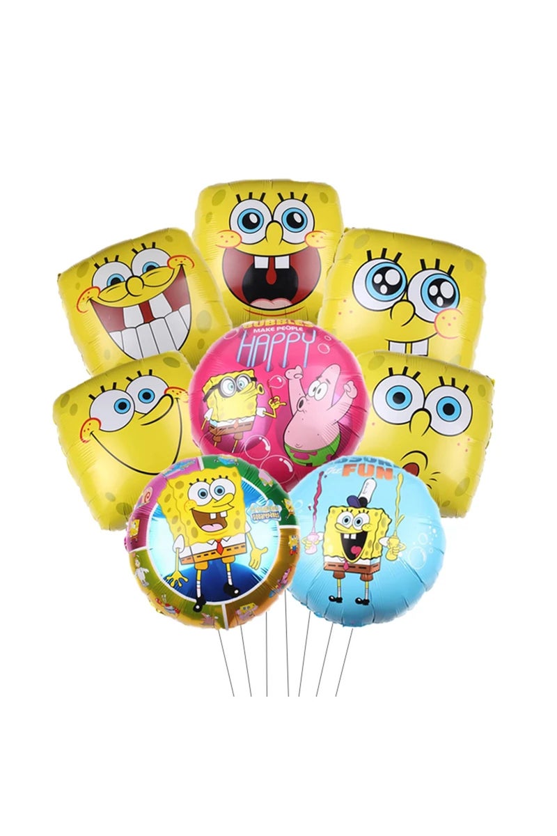 1pack 8pcs 8Pcs SpongeBob Cartoon Square SquarePants Balloon Set Birthday Party Balloons Helium Ball