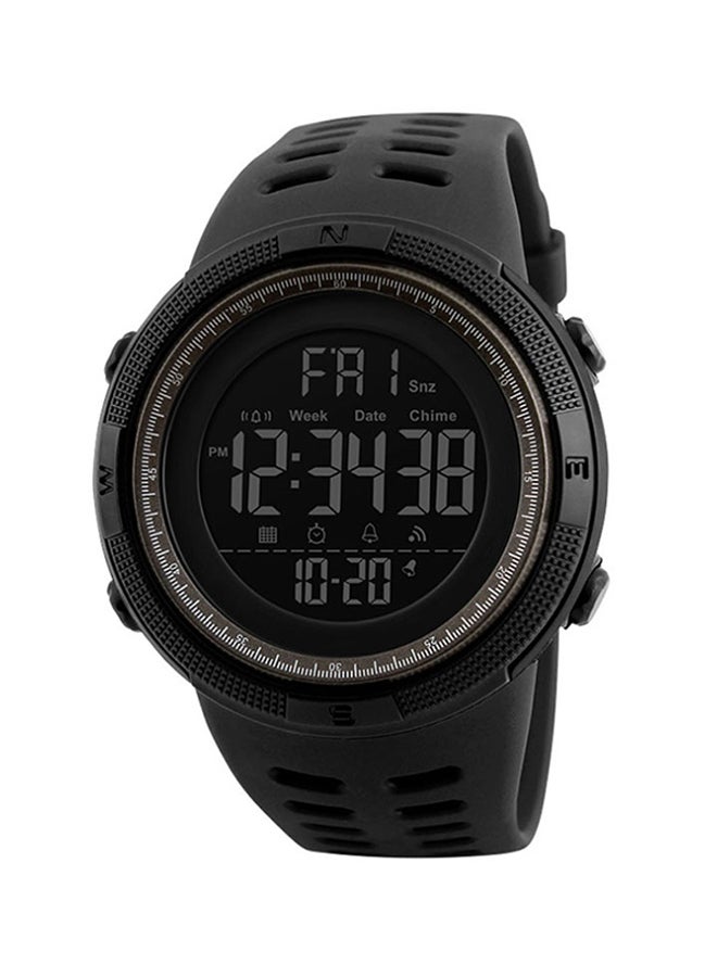 ساعة يد رقمية بسوار من المطاط طراز WH-1251 - قياس 49 مم - لون أسود للرجال