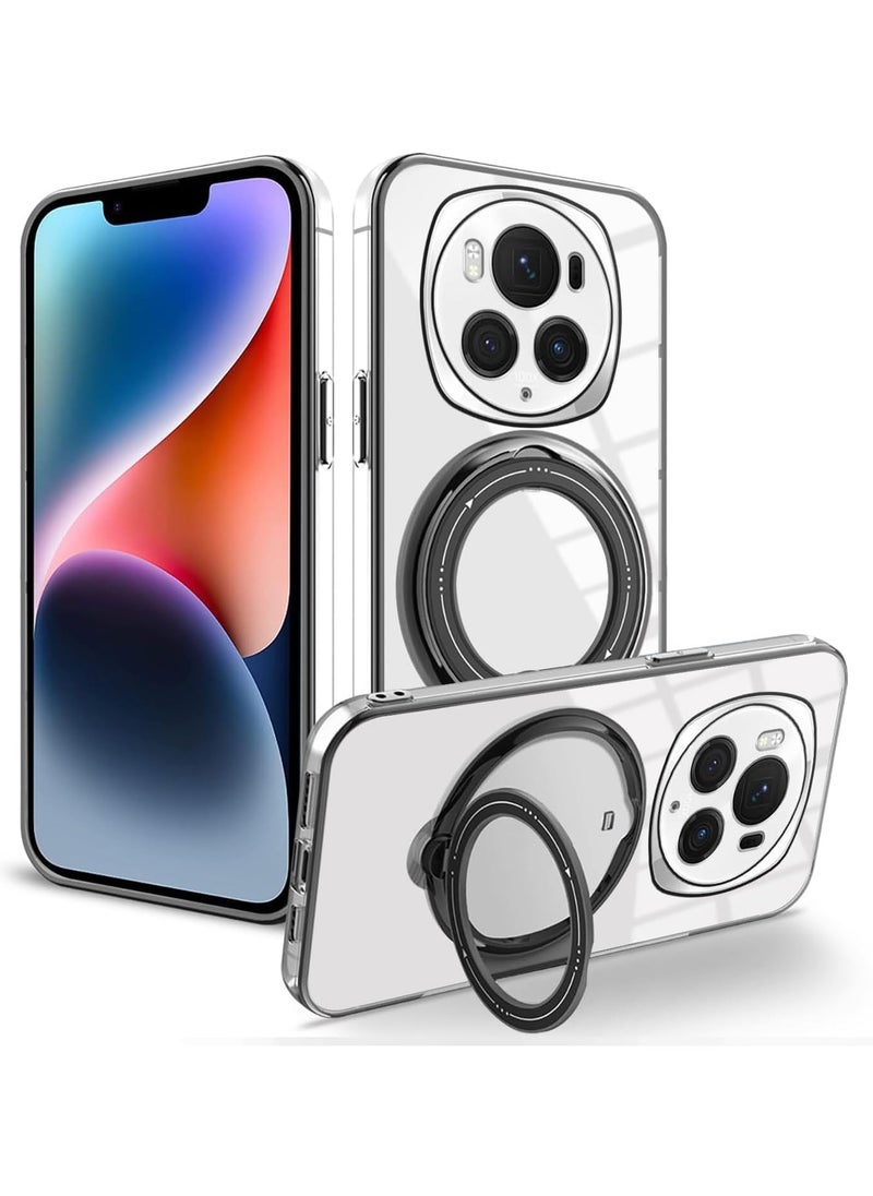 Generic Compatible with Honor Magic 6 Pro Case Clear, Phone Cases Honor Magic 6 Pro Silicone Cover with Kickstand Cute Funda Accessories Shockproof Protective for Women/Men  - Image 1