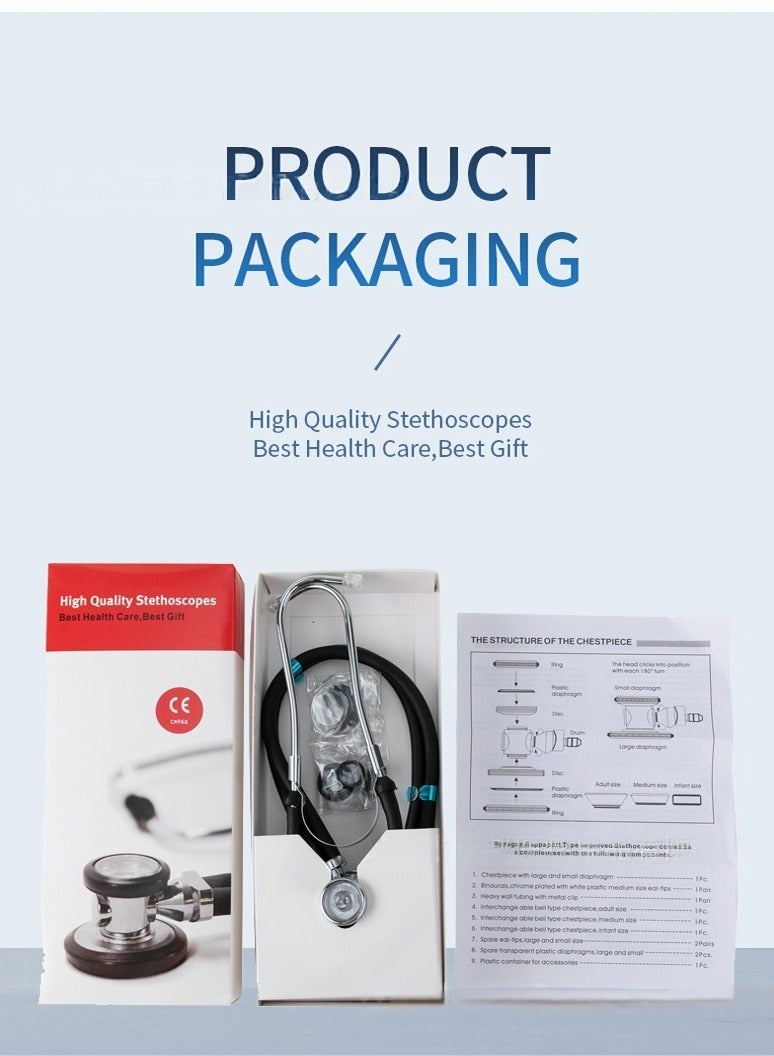 HAVEN high quality stethoscopes，Professional Portable Medical Dual Headed Multifunctional Stethoscope Tube Home Medical Professional Listening Heartbeat Pulse Stethoscope，Professional Portable Medical Dual Headed Multifunctional Stethoscope Tube  - Image 2
