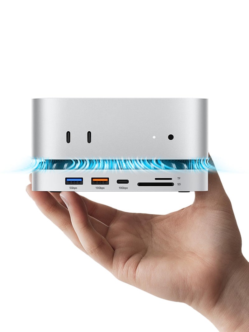 MOVESPEED MOVE SPEED mini M4 Dock Enclosure, 10 in 1 Aluminum Stand Hub, 10Gbps USB-C/A, 4K60Hz HDMI, SD/TF Reader, Space-Saving Vertical Design - Image 1