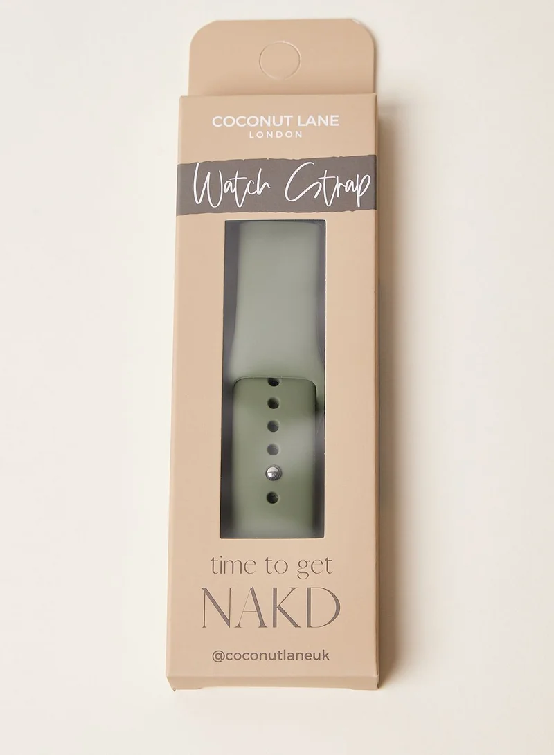 COCONUT LANE Nakd Vintage Khaki Apple Watch Strap 42/44Mm