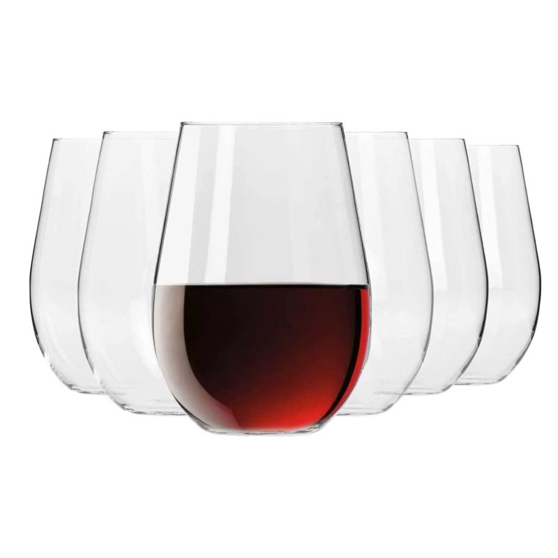 Krosno Stemless Wine Glasses for Red or White Wine Set of 6 196 oz Harmony Collection Perfect for a Veriety of Drinks Made in Europe