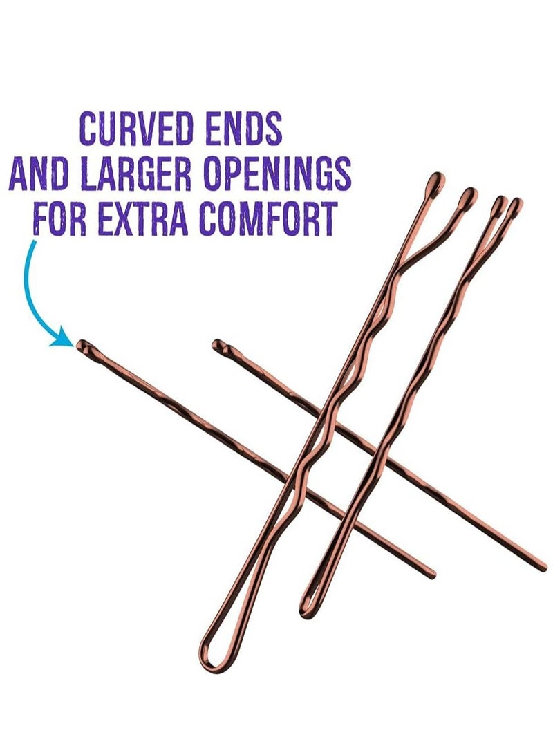 Premify 120 Pcs Bobby Pins in Plastic Box, Brown Color Hair Grips, Hair Pins for Women (5.5cm / 2 Inches), Ideal For All Hair Types  - Image 2