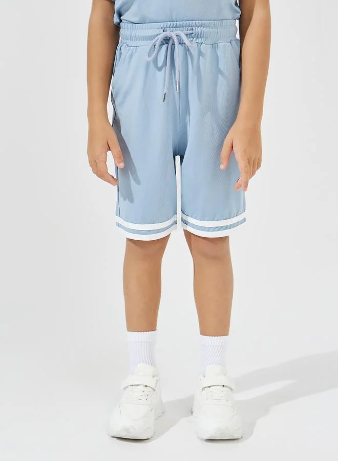 Styli Slogan Print Oversized T-Shirt & Shorts Set