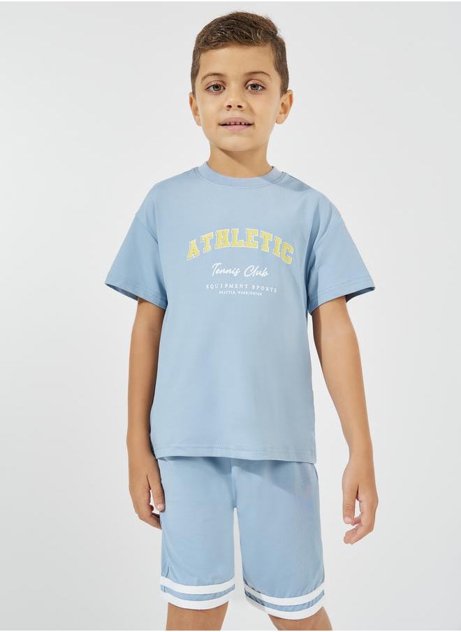 Styli Slogan Print Oversized T-Shirt & Shorts Set  - Image 2