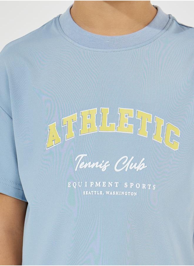 Styli Slogan Print Oversized T-Shirt & Shorts Set  - Image 3