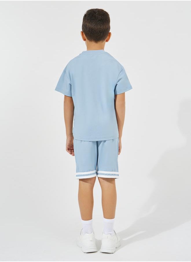 Styli Slogan Print Oversized T-Shirt & Shorts Set  - Image 4