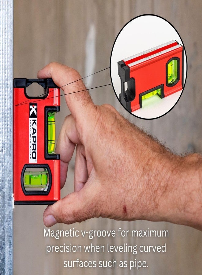 Kapro - 771M TWIN Magnetic Heavy Duty Toolbox Level - For Leveling and Measuring - Features V-Groove and Magnet Base - VPA Certified - 4 Inch - Image 2