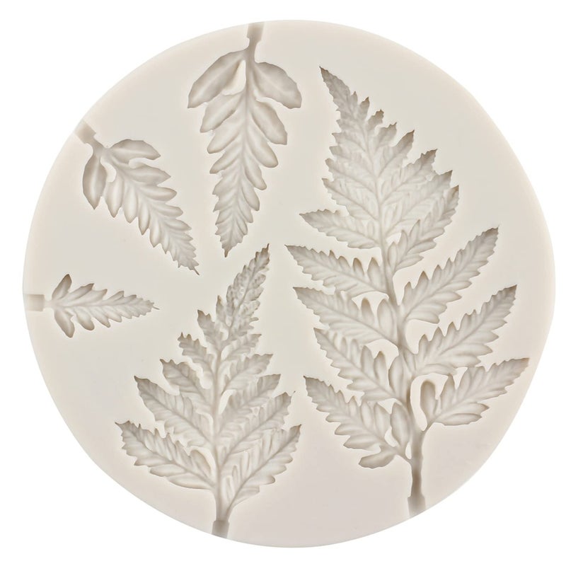 RFGHAC Tree Leaf Silicone Mold Fern Leaves Fondant Molds Fern Mold For Cake Decorating Cupcake Topper Candy Chocolate Gum Paste Polymer Clay Set Of 4 - Image 4