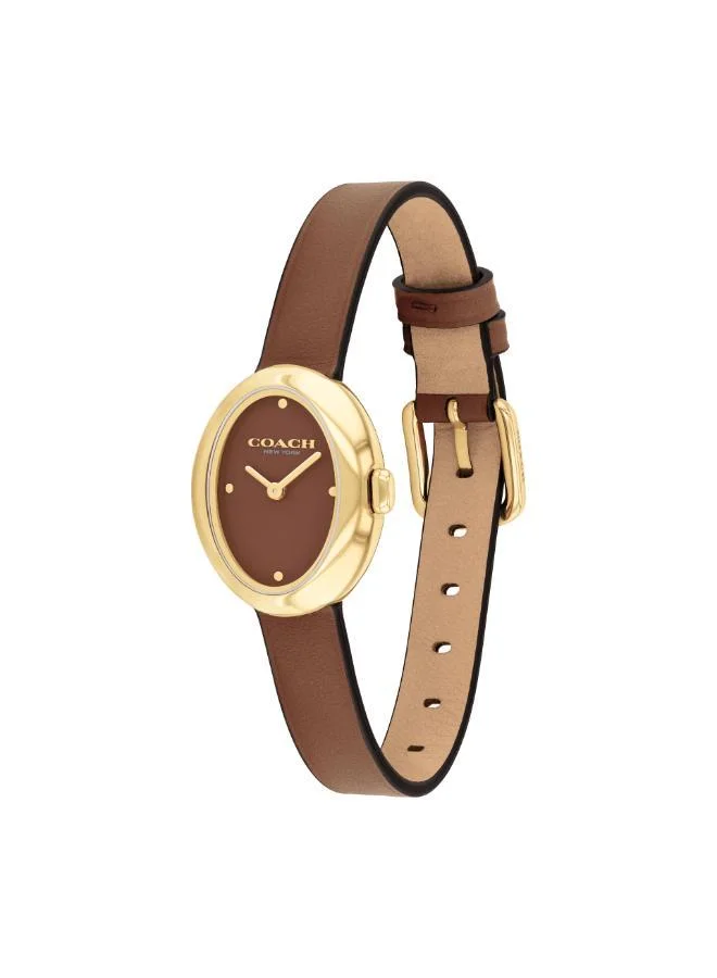 COACH  Coach Two Hand Quartz Movement Watch for Women SAMMY Collection with Brown Leather Strap - 14504426 for Women | Best Price UAE