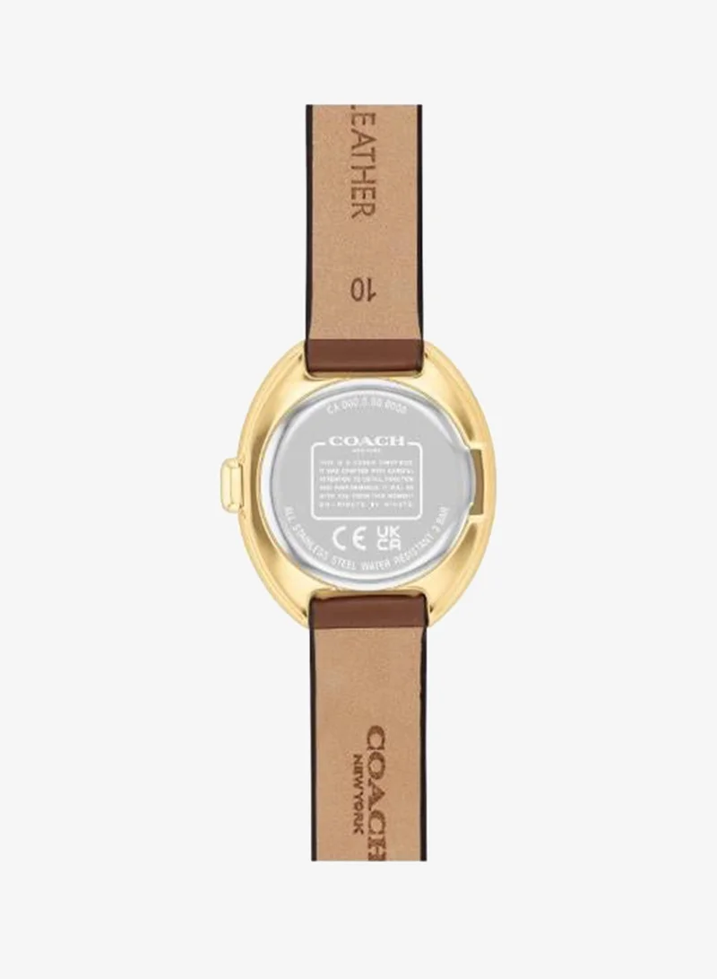 Coach 2-Hand Sammy Collection Quartz Movement Watch For Women With Brown Leather Strap - 14504426