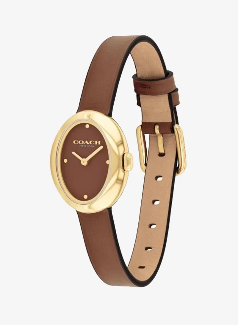 Coach  2-Hand Sammy Collection Quartz Movement Watch For Women With Brown Leather Strap - 14504426 for Women | Best Price UAE