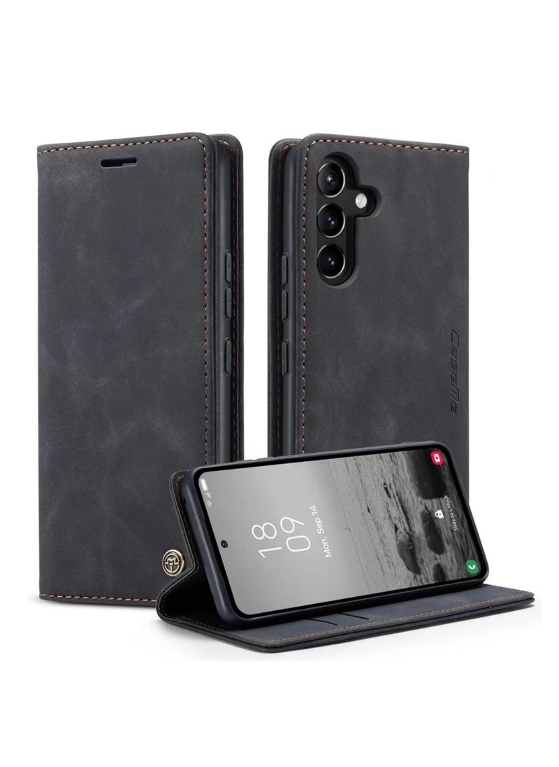 Aookay - for Samsung Galaxy A56 5G Phone Case, Leather Wallet Phone Case, Flip Fold Phone Case with Card Slots and Magnetic Closure, Shockproof and Anti-collision Phone Protective Case (Black) - Image 1
