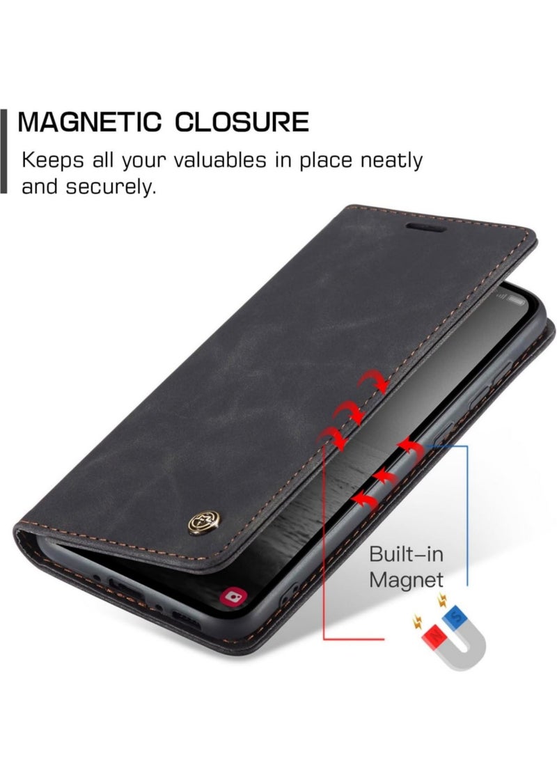 Aookay - for Samsung Galaxy A56 5G Phone Case, Leather Wallet Phone Case, Flip Fold Phone Case with Card Slots and Magnetic Closure, Shockproof and Anti-collision Phone Protective Case (Black) - Image 1