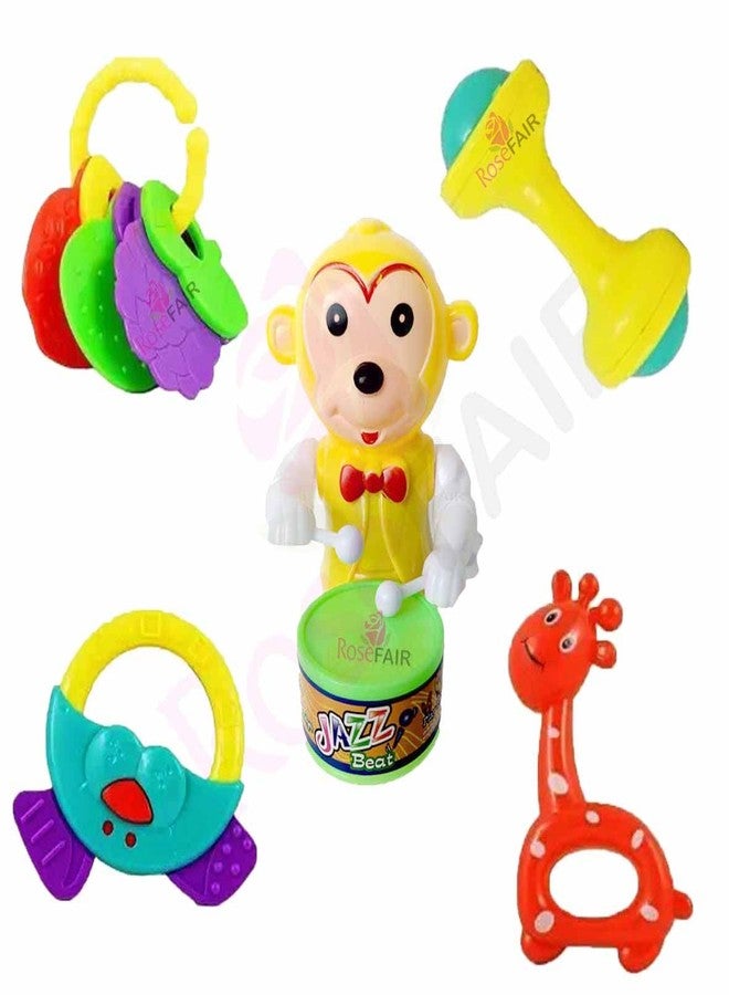 PRIMEFAIR Toddler Plastic Baby Rattle For New Born Babies, Baby Rattle Toys For For Kids, Boys, Girls, Children's Drummer, Hand Clapping Toys (Rattle-Monkey-2),Multicolor - Image 4