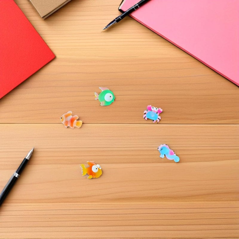 30pcs Ocean Animal Thumbtacks for Cork Board, Cute Decorative Push Pins for Photo Display and Bulletin Wall, Resin Cartoon Drawing Pins for Office and Home Use - Image 4