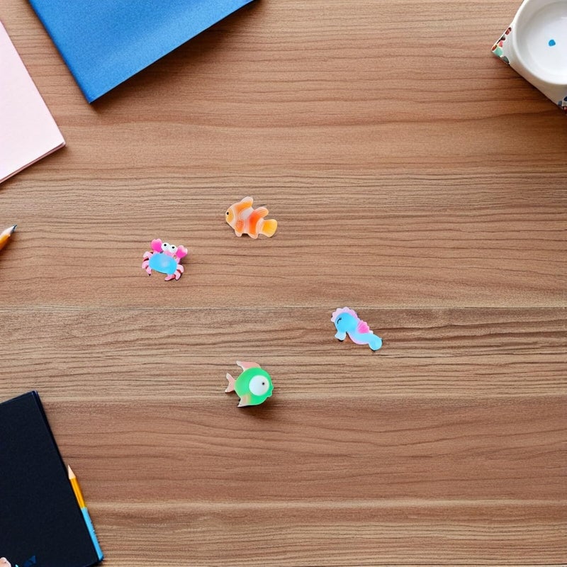 30pcs Ocean Animal Thumbtacks for Cork Board, Cute Decorative Push Pins for Photo Display and Bulletin Wall, Resin Cartoon Drawing Pins for Office and Home Use - Image 3